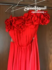 1 فستان سهرة تركي ، لون احمر ، طويل