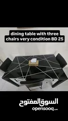  1 DINNING TABLE WITH 3 CHAIRS FOR SALE