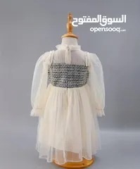  1 فستان الأميرة التوتو الصيفي الأنيق بأكمام طويلة وتصميم شبكي متوفر من عمر 1 سنة الى 10 سنوات السعر