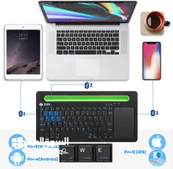  8 كيبورد بلوتوث للموبايل والايباد والكمبيوتر Bluetooth Keyboard for ipad, Multi-Device Wireless Keyboa