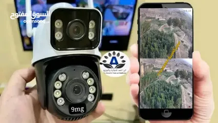  8 كاميرا واي فاي عدستين في عدسة دقة 9 ميقا بكسل عدستين عدسة ثابتة وعدسة متحركة 360 درجة تحفظ لاذاكرة و