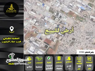  1 رقم الاعلان (3782) ارض صناعية للبيع في منطقة الرقيم قرب دوار الرجيب