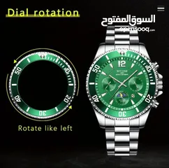  3 NOTIONR Men's Watch, Stainless Steel Watches, Fashion Calendar Luminous Quartz Watch
