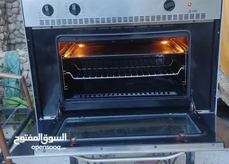  3 فرن ايطالي بلت ان غاز 90×60 مع طباخ بلت ان سمالفيك بلت ان تايمر و مروحة و اضاءة شغالين 100%