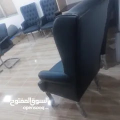  10 أطقم كنب مكتبي جلد أسود (مفردتين وثنائية)