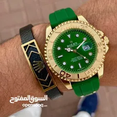  5 ساعة رولكس نخب اول ماستر كوبي ربر لون ذهبي