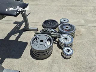  3 بنش واوزان وبارات حديد مختلفة للبيع