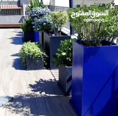  3 قواوير فايبر جلاس بشكل عصري أنيق #قواوير فايبر جلاس  #نباتات زينة ومثمر داخلي وخارجي  #إشراف مهندسين
