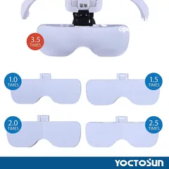  1 مكبر الرأس YOCTOSUN LED، نظارات مكبرة قابلة لإعادة الشحن بدون استخدام اليدين مع 2 LED، دعامة إضاءة ا