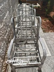  4 طقم كراسي خيزران خارجي بحالة جيدة