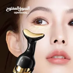  1 مع جهاز مساج الوجه 3×1  3 رؤوس متعددة للتدليك المثالي للوجه والرقبة جهاز واحد لروتين يومي .