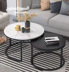  7 طاولات الوسط الأكثر طلباً وبسعر منافس جداً  متوفر باللونين المميزين طاولة وسط من لونين اسود+أبيض