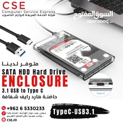  1 3.1USB Type C SATA HDD Hard Drive Enclosure حاضنة هارد درايف شفافة