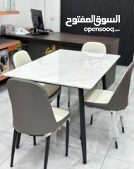  8 طقم طاولة حجر جرانيت فاخرة مع 4 كراسي طقم طاولة حجر جرانيت فاخرة مع 6 كراسي  لمسة فاخرة تعكس ذوقك