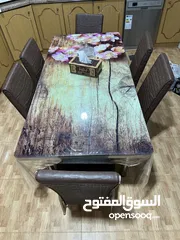  1 طاولة سفرة مبطبخ عدد كراسي 6