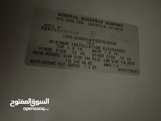  8 ثلاجة جينيرال اليكتريك GE لون ابيض مع نشافة مجانا