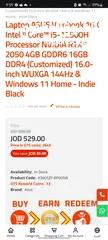  2 rtx 2050 4gb Asus Vivobook 16X K3605Z  12500h