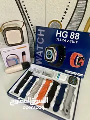  4 ساعة ذكية موديل HG 88 – شكل فخم ومزايا احترافية! احصل على ساعه ذكية أنيقة +7 أساور متنوعه