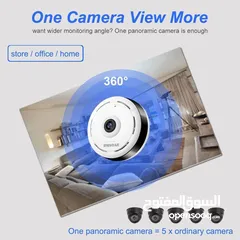  5 كاميرا مراقبة 360 درجة مع مكبر صوت و رؤية ليلية من واي فاي   الميزات  رؤية بانورامية 360 درجة، دون ت