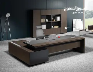  3 مكتب مدير مودرن (اثاث مكتبي -خشب-زجاج ) elegant modern office furniture desk