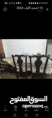  1 طاولة سفرة خشب زان مع كراسي