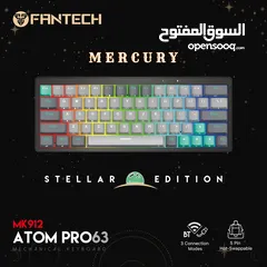  1 Fantech MK912 ATOM PRO63 RGB بلوتوث، لوحة مفاتيح الألعاب اللاسلكية ميركوري