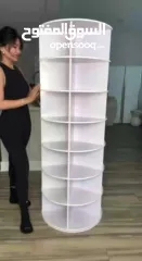  4 خزانة الاحذية الدوارة الترند مساحة تخزين واسعة ومتعددة الاستخدامات، مثالية لترتيب الأحذية  الحقائب