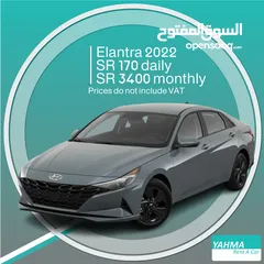  1 Hyundai Elantra 2022 for rent - Free delivery for monthly rental