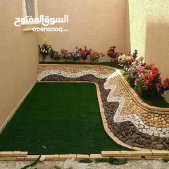  4 تنسيق الحدائق  نجيل بناء شلال نافورة باربكيو