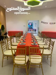  6 تأجير كراسي ذهبية Tiffany golden dining chairs rent for parties 700 baisa