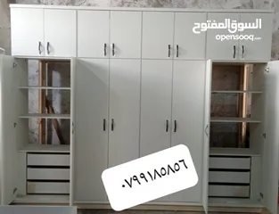  17 خزائن ملابس خشب لامنيت 18م حجم كبير قياس 320 عرض  ارتفاع 240 تفصيل حسب المقاس الون اختياري  كفاله خم