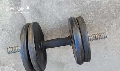  9 أثقال أوزان مختلفة + جهاز معدة