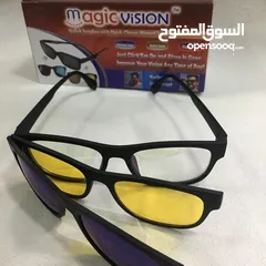 10 نظارات 1x3 ماجيك فيجن ليلي و نهاري و شفاف تصميم رياضي نظاره نظارة المغناطيس