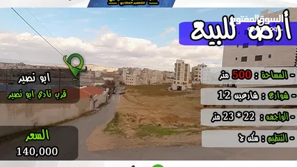  1 رقم الاعلان (4487) ارض للبيع في ابو نصير قرب نادي ابو نصير