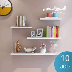  11 رف خشب شاشه ومطبخ وحمام وديكور حائط وستاند مكياج وجلاتين وغيره