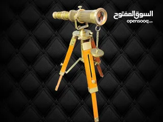  3 منظار نحاس مع قواعد خشبيه
