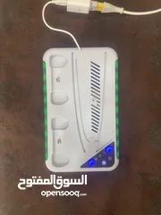  2 قاعده تبريد ps5 مع اضويه على داير المبرد اخضر احمر ازوق
