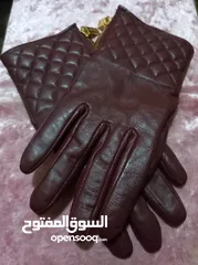  7 قفازات gloves جلد براند مسيمودوتي جديد دولتشي وشانيل وشواروفسكي وجيس
