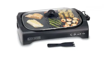  2 Open Flat Grill With Glass Lid