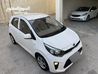  4 كيا بيكانتو مورنينج 2017 فحص كامل كرت ابيض بحالة الوكالة (شاشة+حساسات خلفية+كاميرا)