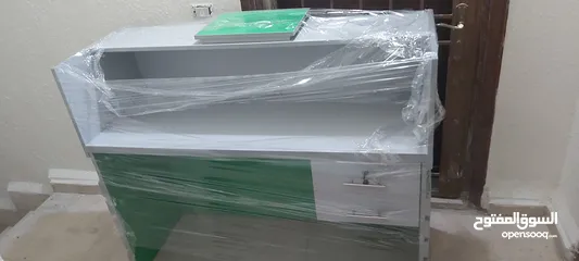  3 كاونتر استقبال 160سم عمق 60سم مع ادراج معلقه إمكانية اختيار اللون والقياس والتوصيل مجاني خلال يومين