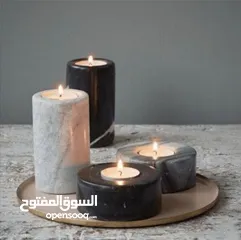  5 Marble and onyx stone decorative products (candlesticks, vases, stoneware, coffee cups, etc.)