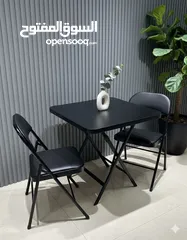  2 طقم طاولة وكراسي قابل للطي — أنيق وعملي مثالي للبلكونة، الحدائق، المطبخ أو أي زاوية راقية في البيت