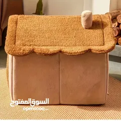  5 بيت قطط جميل وجديد وسرير للقطط والكلاب مريح ودافئ مناسب لجميع الفصول وممتاز لفصل الشتاء