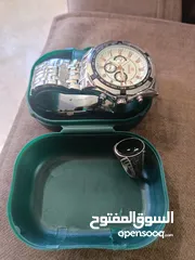  2 ساعة و خاتم فضة جداد للبيع