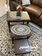  1 Set of 3 wood side tables طاولات جنب