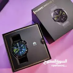  3 HUAWEI Watch GT 3 46mm Black- Like New-Complete Box-Battery 02 Weeks