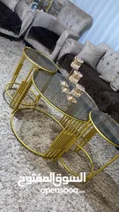  1 طاولات كزاز لون ذهبي