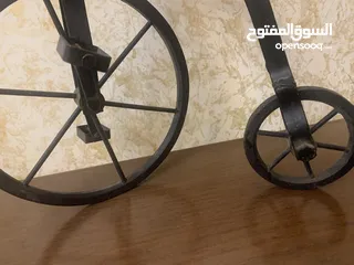  2 تحفة فنية ديكور راقية - دراجة كلاسيكية معدن وخشب