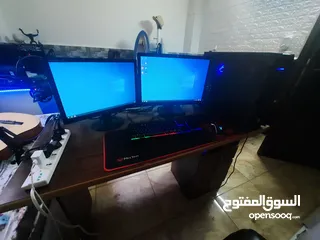  1 جهاز pc للبيع i5 3th اي فايف جيل الثالث GTX 1050TI 4gb مع شاشتين.